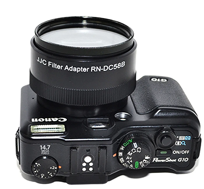 

JJC Lens adapter RN-DC58B replaces Canon FA-DC58B provides 58mm filter mount for Canon Powershot G10,G11,G12