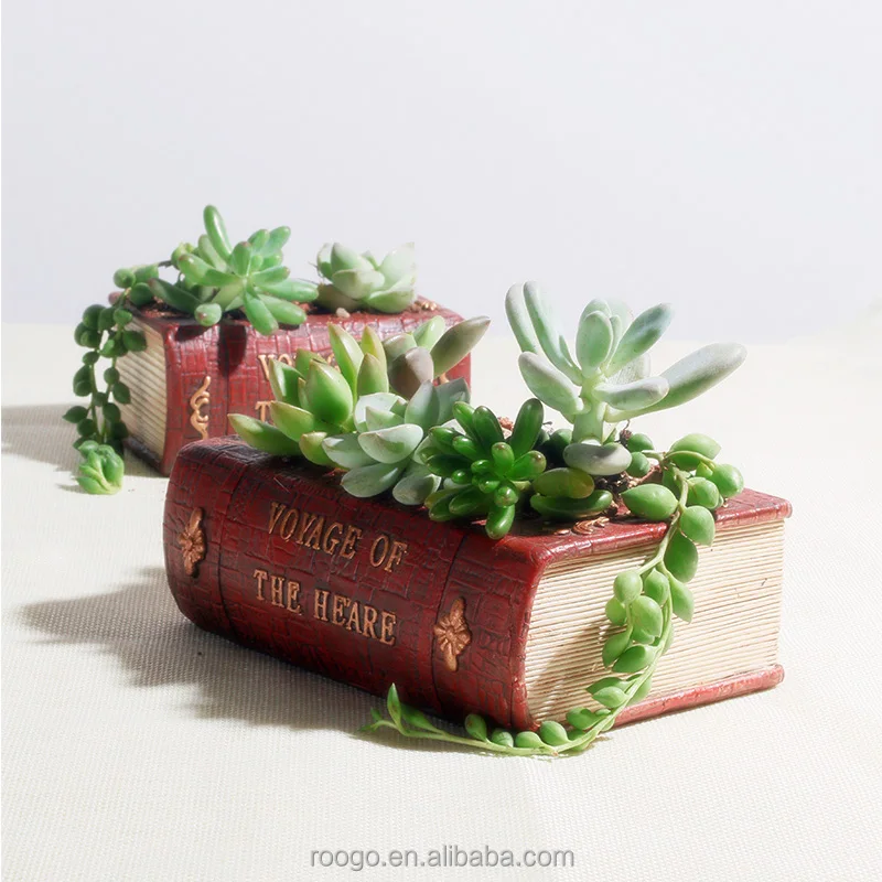 

Roogo resin handmade book for balcony flower pots, Customized color