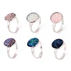 new design Temperament Cluster adjustable wedding rings jewelry women gold Colored Scrub Sequin silver Rings for women
