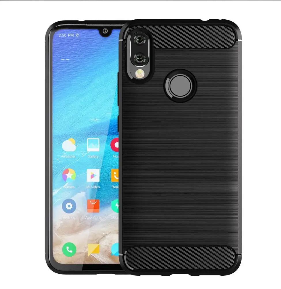 

Carbon Fiber Shockproof Soft TPU Back Cover mobile Phone Case For xiaomi redmi note 7 Pro, N/a