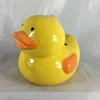 Yellow duck shaped money box customized glazed moneybox ceramic