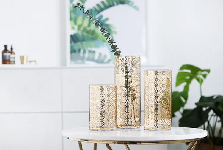 gold glass vases for home decor