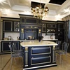 Luxury black shaker style ready made solid wood kitchen cabinets