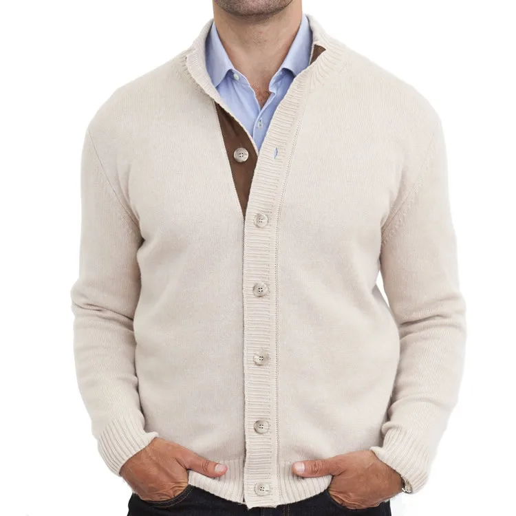 Knitted White Cashmere Wool Custom Cardigan Sweater For Men - Buy Cashmere Cardigan Men,White ...