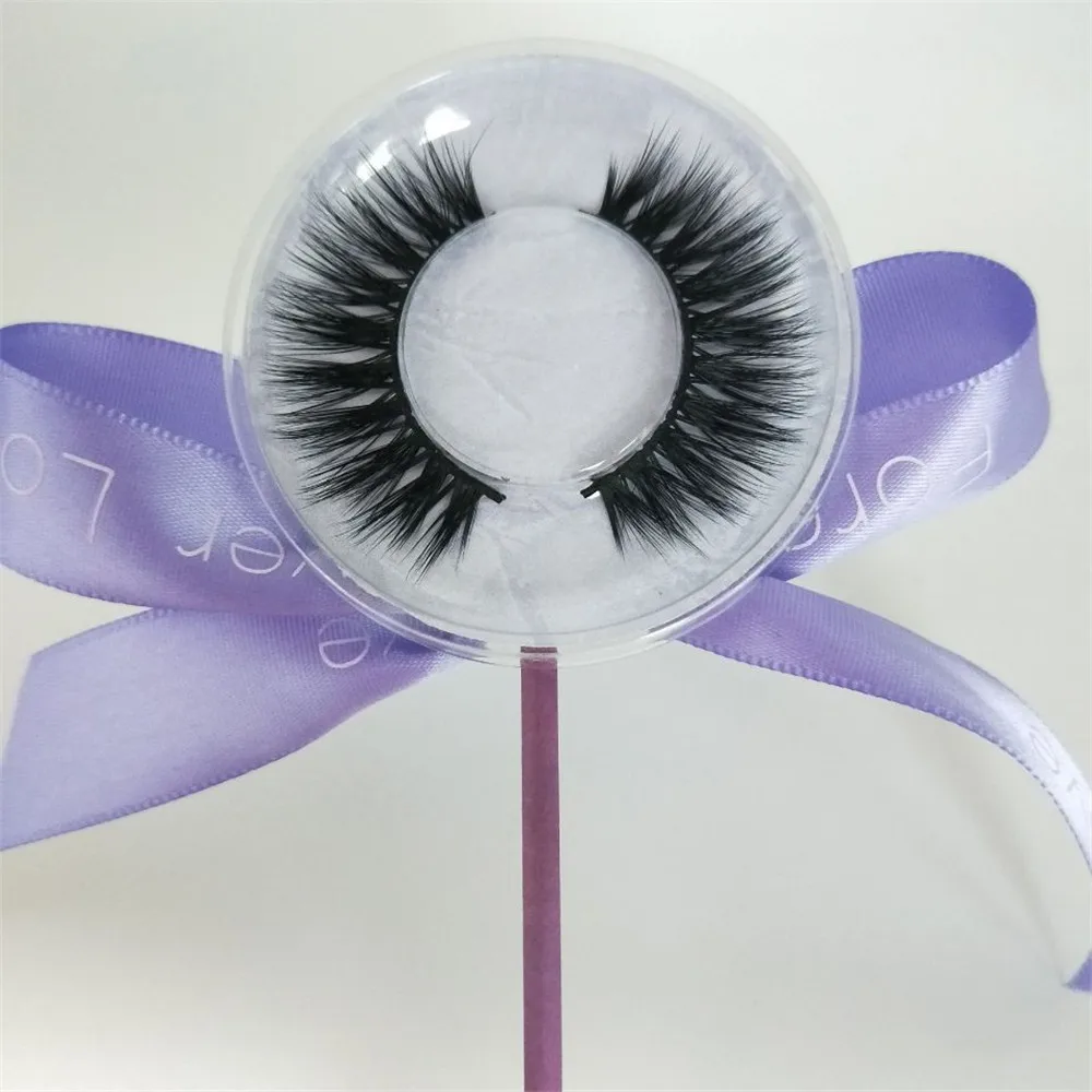 

Private label new lollipop 3D false mink eyelashes handmade silk eye lashes, Natural black