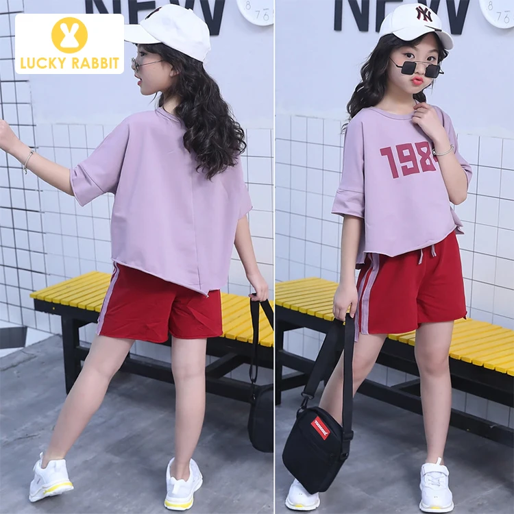 

Casual Summer T-shirt And Pants Children'S Kids Girls Boutique Clothing Cute Summer Outfits Sets For Kids Teen Girls