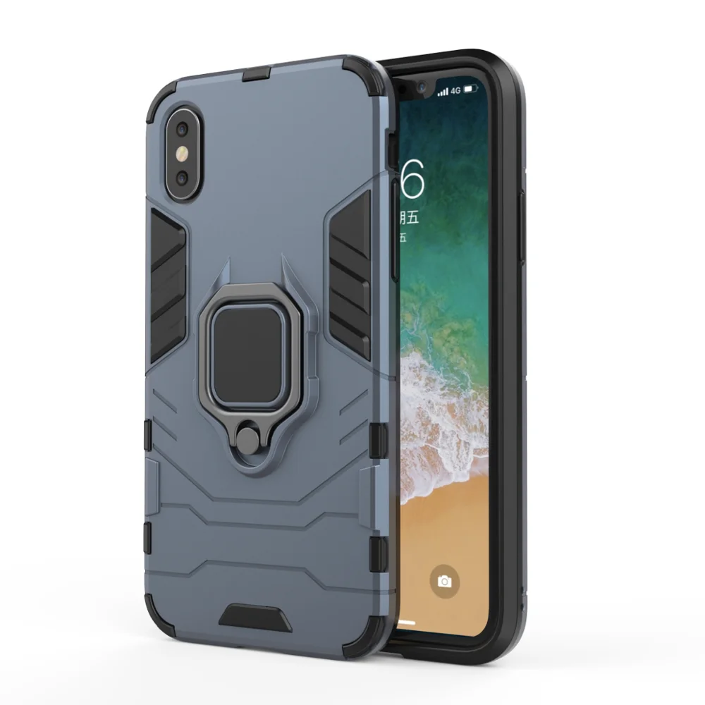 

Ring Holder Bracket Magnet Armor Case For iPhone X, Black;blue;red