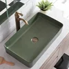 ceramic bathroom sink rectangle lavabo Matte green hand washing basin