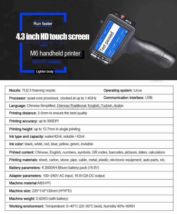 Nataly M6 Industrial Inkjet Hand Printer