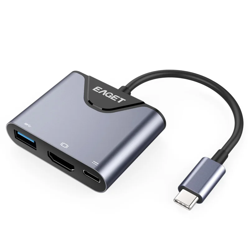 

EAGET CH08 Type-c to USB+Type-c HUB 4K Thunderbolt 3 for Samsung Galaxy S10/S9/S8 Huawei Mate 20/P30 Pro USB C HDMI