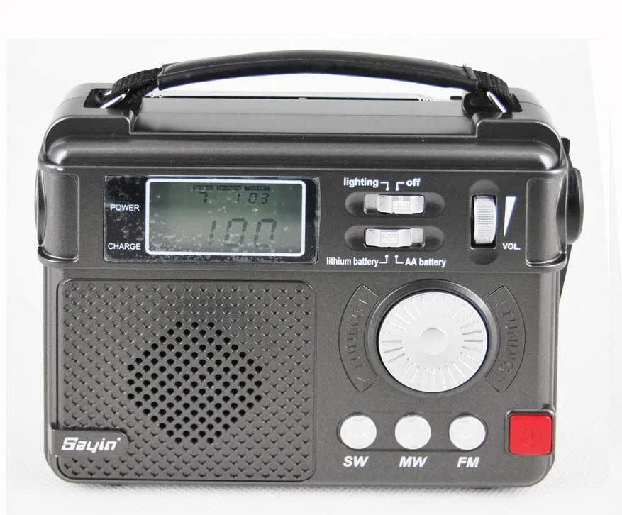 

SY-1195 Multiband Emergency Handcrank Radio With Flashlight FM/MW/SW1-8, Black