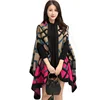 2017 winter custom design women oversized checked viscose with nylon pashmina scarf shawl wraps tippet