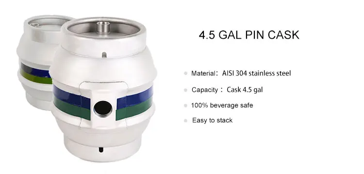 Recyclable Beer containers 4.5 Gallon Pin Beer Keg Casks
