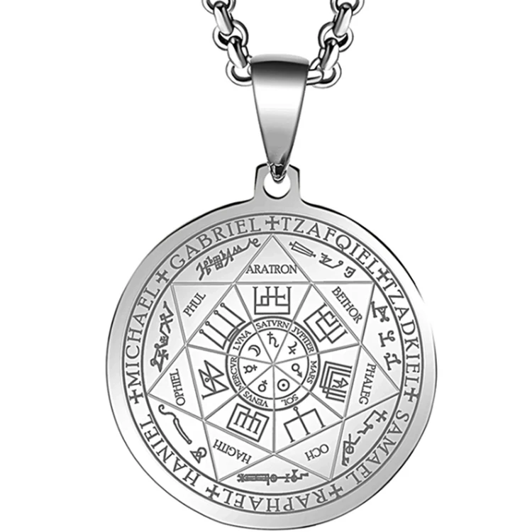 

Wholesale Stainless Steel Talisman Amulet Memorial Chain Pendant, Silver
