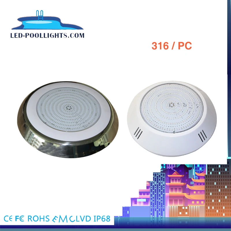 Wall recessed or wall mounted resin filled LED underwater swimming pool light/lamp/lighting