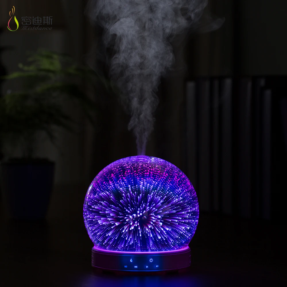 Hotel Aroma Therapy Decorative Tabletop Fountain Magical 3d Effect Christmas Electric Glass Oil
