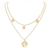 Hot Selling dainty Multi Double Layers layering necklace World Map Necklace Ladies Travel Gift Jewelry