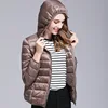 Winter Women Duck Down Hooded Jackets Long Sleeve Warm Slim Coat Parka Female Solid Portable Ultra Light Down Jacket