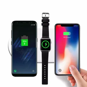 3 in 1 Wireless Charging Pillow with Led light for iphone X for i watch Portable Wireless Charger for AirPods
