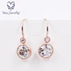8.5mm round OEC cut colorless forever one moissanite 18k rose gold bezel stud earring