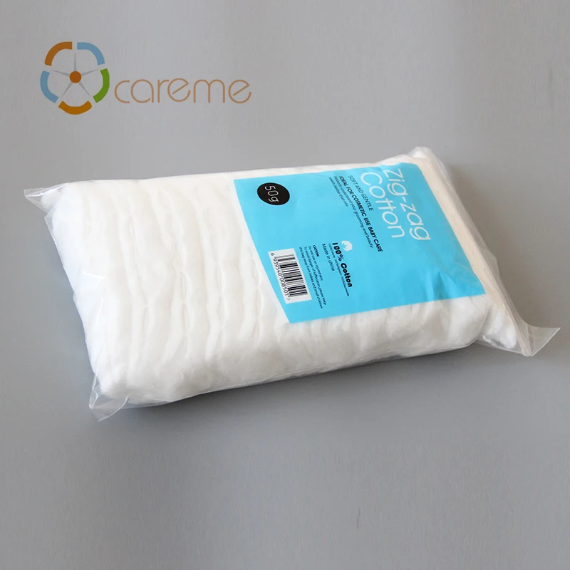 
Hospital Grade Hygienic Non-sterile Medical Zigzag Cotton pad ball 25g/50g/100g 