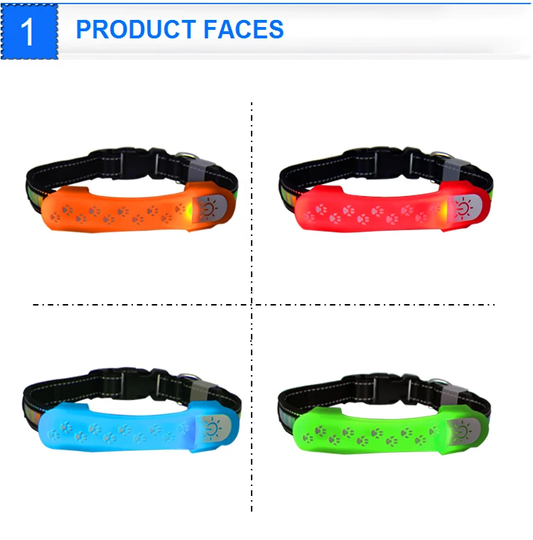 Waterproof Reflective Nylon Led Pet Dog Collar Cover Light Up Pet Accessory