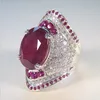 Hot Sale Natural Ruby 925 Silver Plated Diamond Ring Engagement Ring Wedding Rings