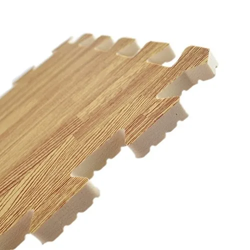 Linyiqueen Wood Grain Eva Foam Interlocking Puzzle Floor Mat Foam Floor