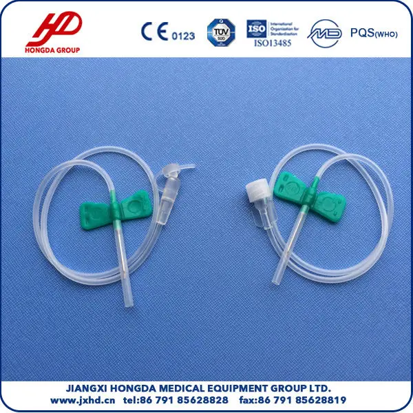 Sterile scalp vein set for single use, butterfly type