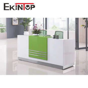 Green Office Wood Front Counter Used Reception Desk Salon