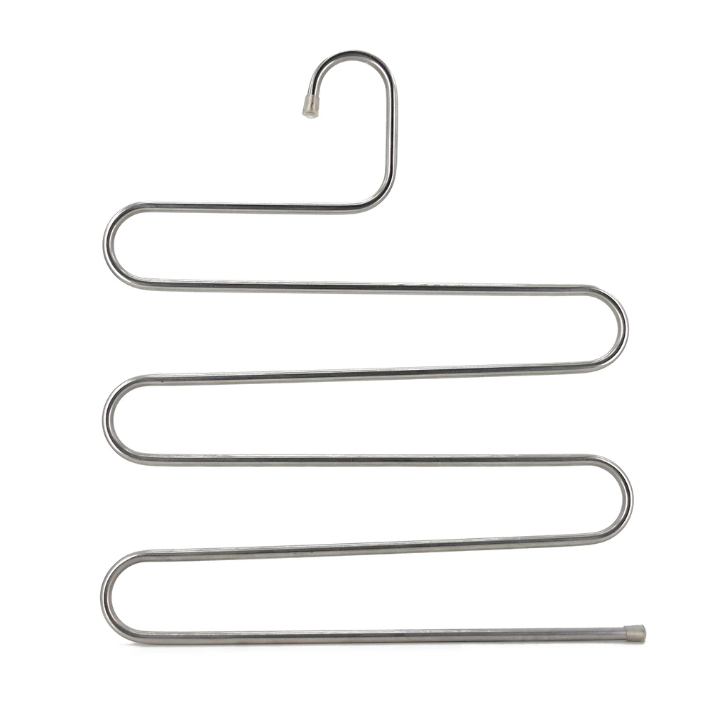 

Multi Purpose stainless steel S shape Scarf towel and pant hanger for Space Saving, Silver