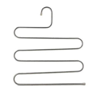 Image of Multi Purpose stainless steel S shape Scarf towel and pant hanger for Space Saving