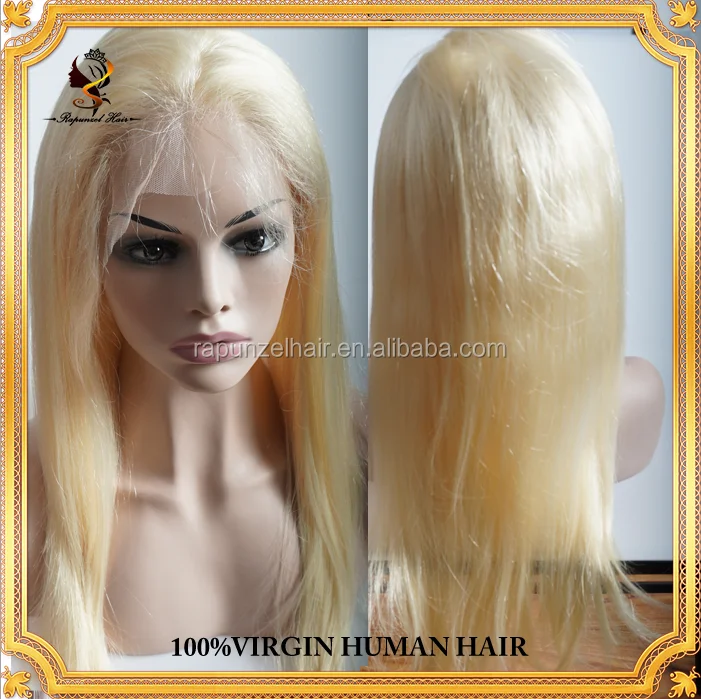 

Fast delivery silky straight 613# Blonde Color Virgin Brazilian Human Hair Wig Long Blond full lace wig