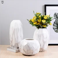 

pattern creative living room decoration geometric modern ceramic vase pottery Nordic home marble flower vase