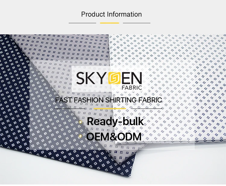 Woven fabric rolls organic 100% cotton printed printing dress clothing shirting men's shirt material wholesale fabric for shirt