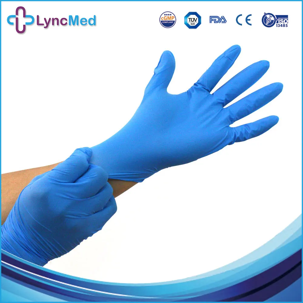 
Cheap powder free disposable nitrile coated exam latex free gloves 