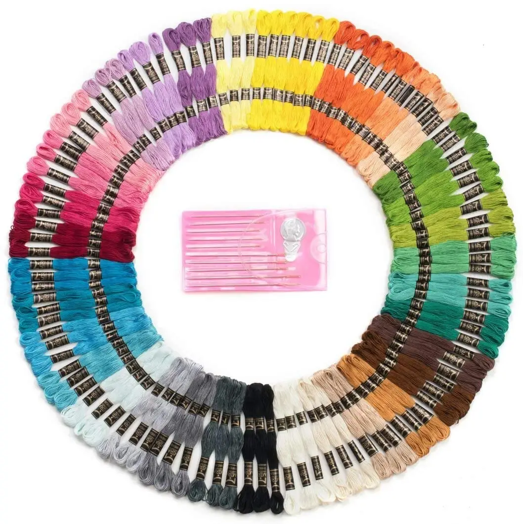 Misscrafts 24 Skeins Metallic Embroidery Floss Embroidery Yarn Cross Stitch Threads for Friendship Bracelets Floss Needlework Hand Embroidery
