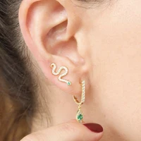 

cute animal earring vermeil 925 sterling silver jewelry wholesale lovely small snake ear climber delicate jewelry