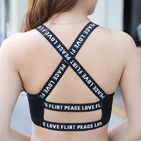 

Wholesale Push Up Sports Top Bra Gym Women Yoga Top For Fitness Cross Sleeveless Girls Gym Running Top Padded Tank Athletic Vest