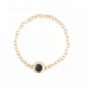New arrival fashion solitaire diamond gold finger chain ring designs for girls