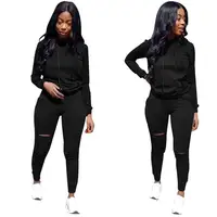 

Explosion models plus color plus code Europe and America health cloth women's long-sleeved hooded shirt pants set LZ-413 set