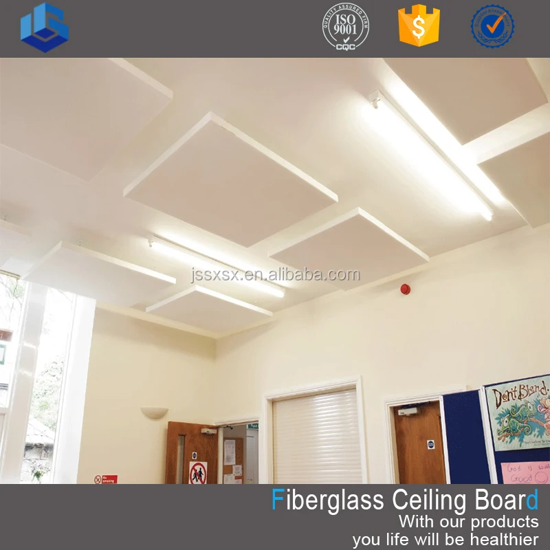 
Soundproof Acoustic Suspended Fiber Glass Wool false ceiling sheets 