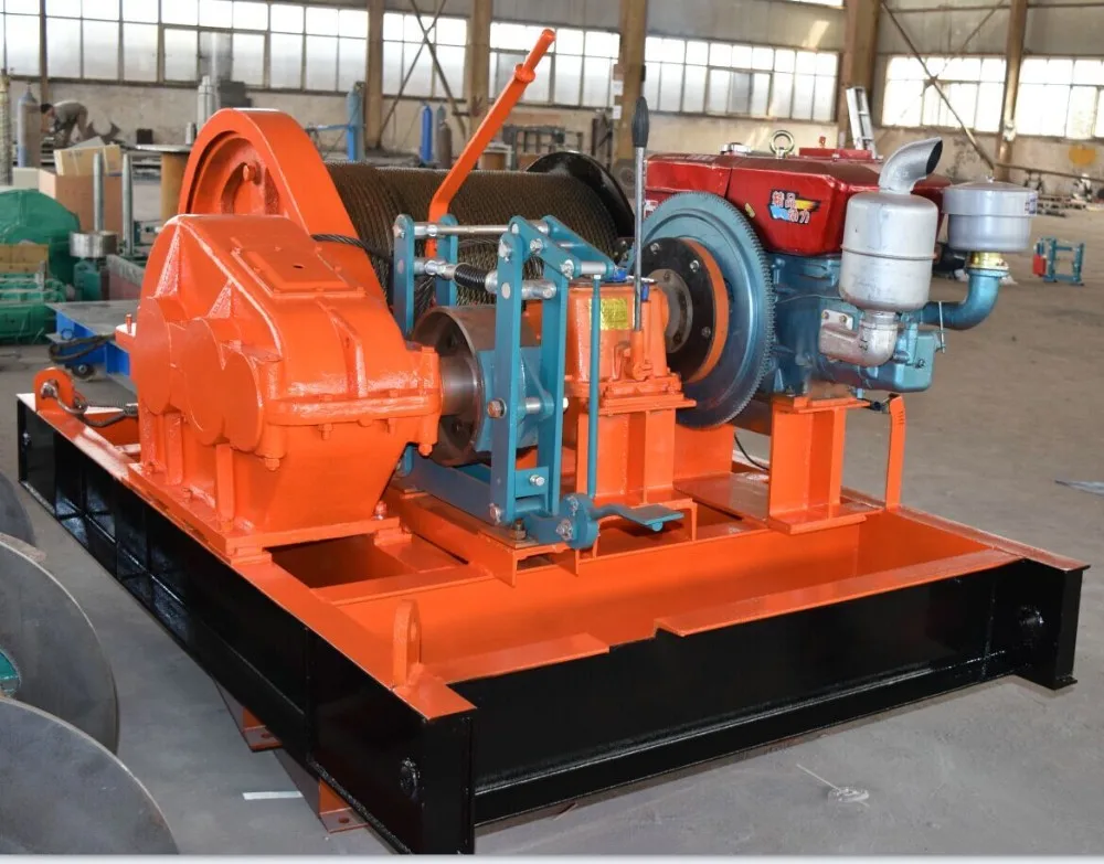 Portable Dissel Engine Power Driven Pulling Winch Machine 5 10 Ton