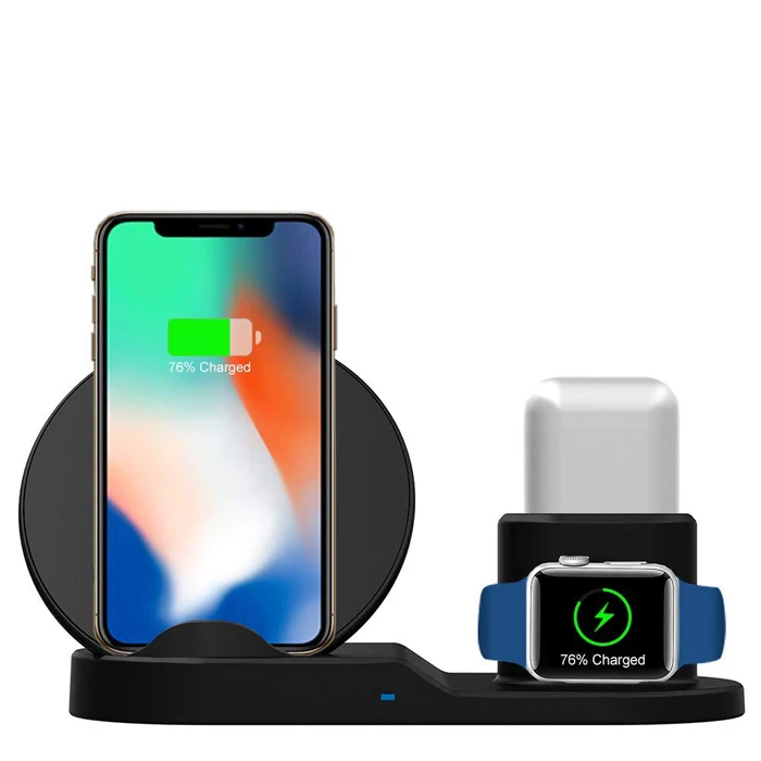 Smart Charge Station for Apple Watch, 3 IN 1 Charging Pad Magnetic Wireless Watch Charger for iPhone Airpod