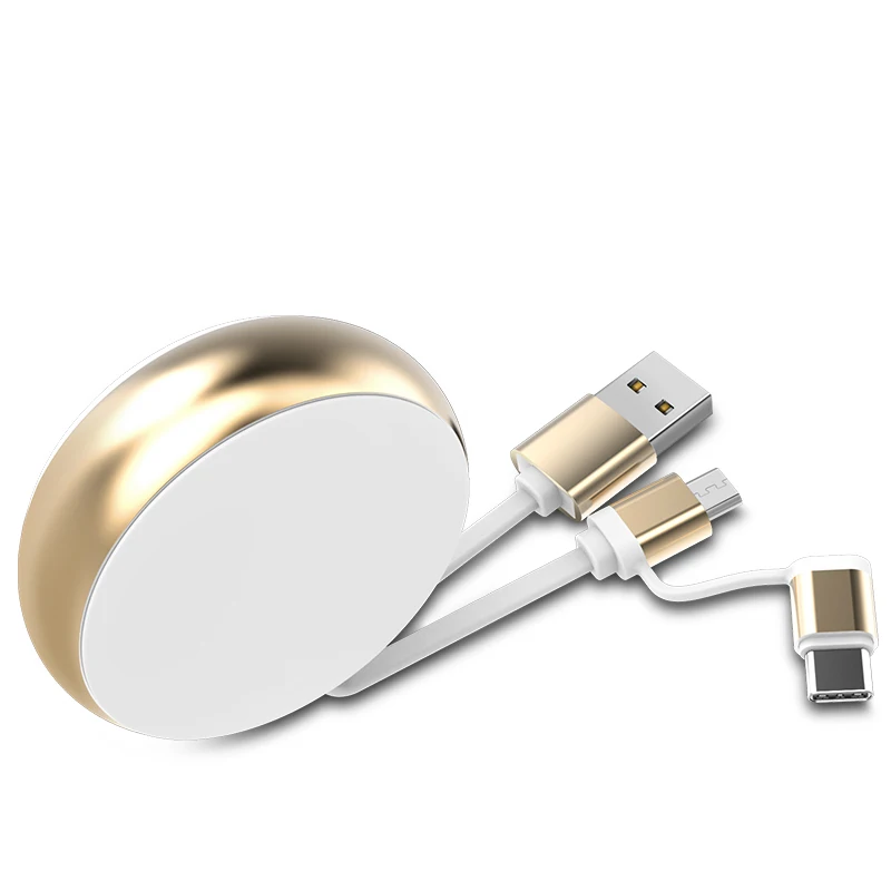 

New 2 In 1 Retractable Mobile Phone Data Multi USB Cable
