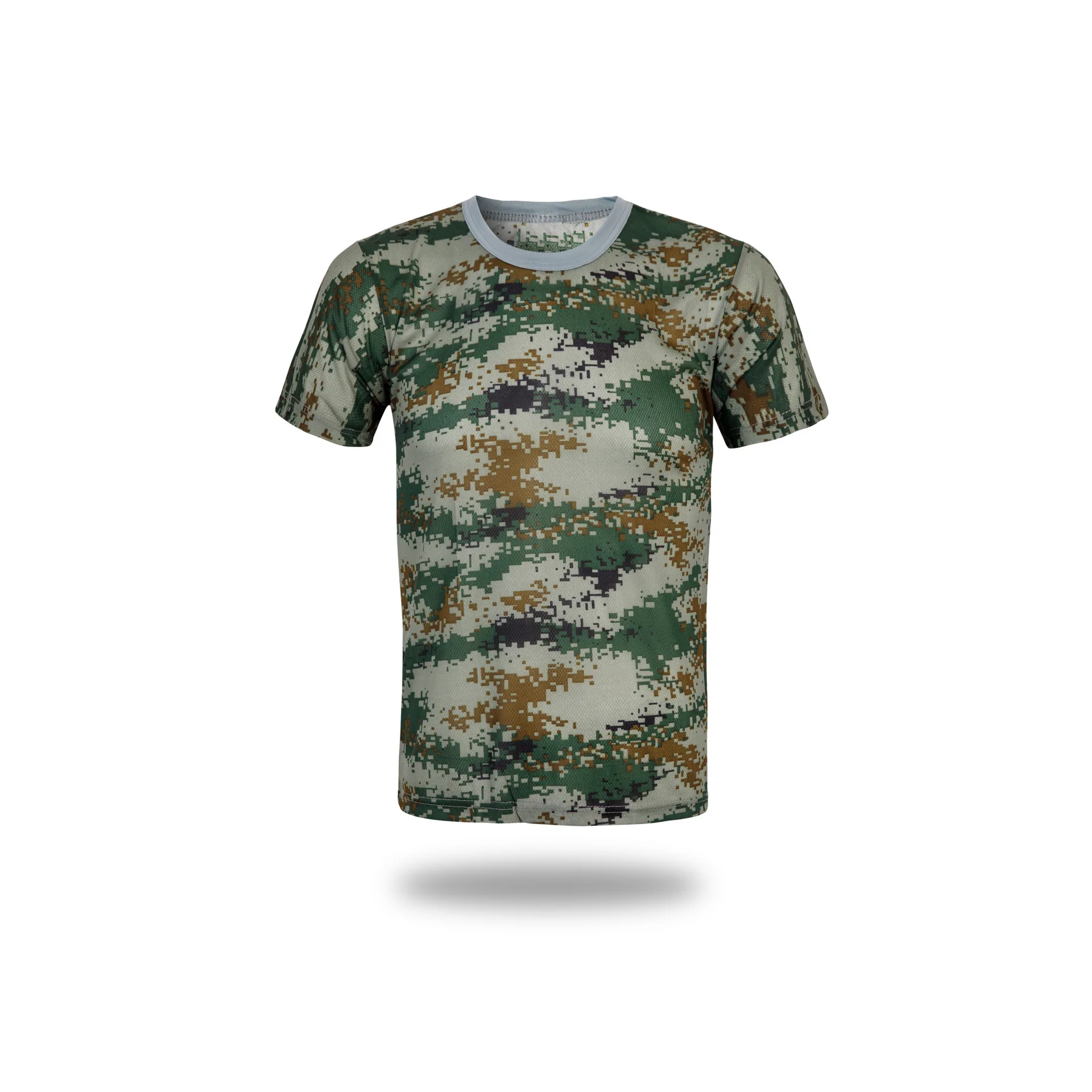 户外短袖迷彩训练服装军事训练服装快干迷彩 t恤