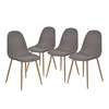 Wholesale Modern Patchwork Fabric Cover Wooden Legs Restaurant Dinning Chairs