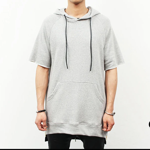 short sleeve hoodie zip up