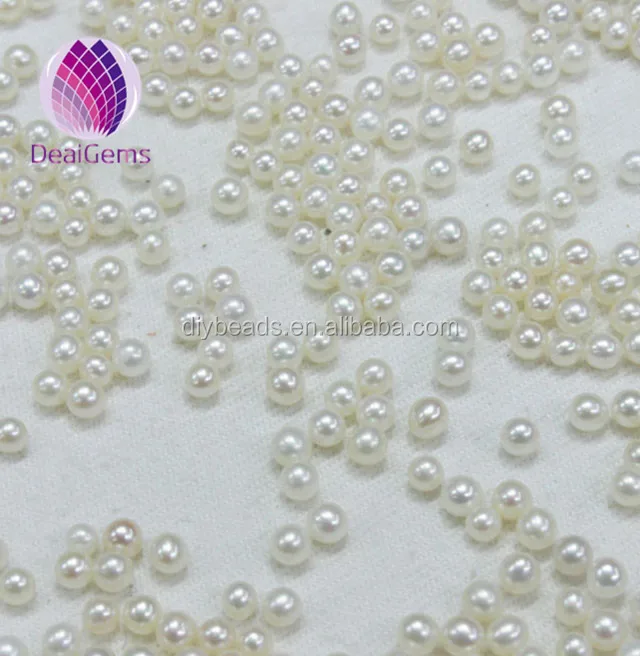 

3A Grade white color small no hole freshwater round pearls