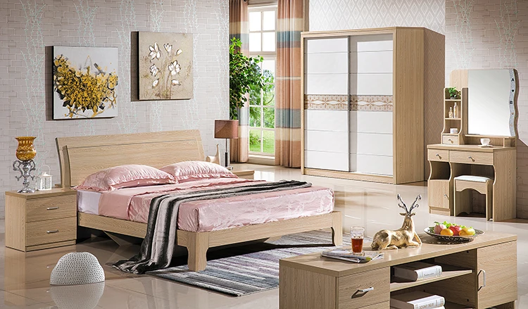 MDF double bed design furniture bedroom full set bedroom furniture